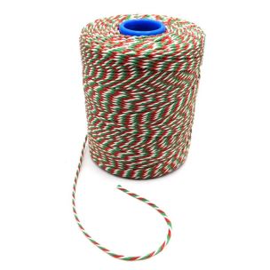 No.5 Rayon Red White Green Xmas Butchers Twine (Medium)